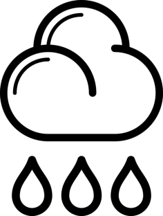 Cloud And Three Drops Digital Sketch Svg Design, Free Vectors File